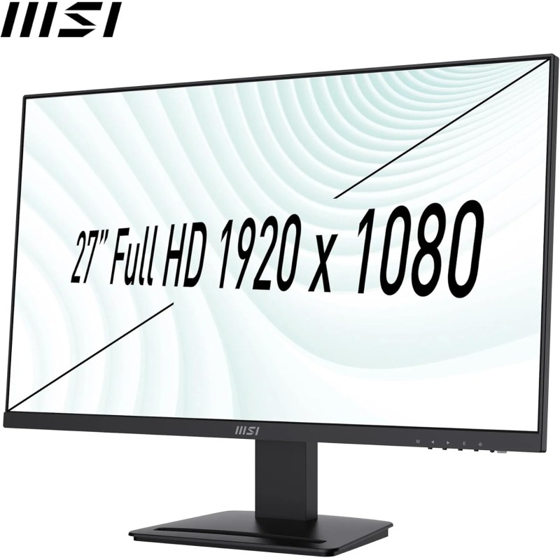 MSI PRO MP273A Monitor 27" FHD, IPS (1920 x 1080), fino a 100 Hz (con HDMI), Schermo Eye-Friendly, VESA 75x75, Altoparlanti integrati, Supporto Display Kit - HDMI 1.4, DP 1.2a, D-Sub - 27" Nero MSI PRO MP273A Monitor 27" FHD, IPS (1920 x 1080), fino a 100 Hz (con HDMI), Schermo Eye-Friendly, VESA 75x75, Altoparlanti integrati, Supporto Display Kit - HDMI 1.4, DP 1.2a, D-Sub - 27" Nero