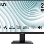 MSI PRO MP273A Monitor 27" FHD, IPS (1920 x 1080), fino a 100 Hz (con HDMI), Schermo Eye-Friendly, VESA 75x75, Altoparlanti integrati, Supporto Display Kit - HDMI 1.4, DP 1.2a, D-Sub - 27" Nero