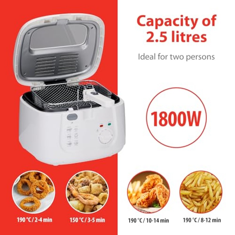 alpina Friggitrice – Friggitrice – 1800 Watt – 2,5 litri – fino a 190º – alpina Friggitrice – Friggitrice – 1800 Watt – 2,5 litri – fino a 190º –