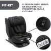 Chicco Unico Evo I-Size, Seggiolino Auto 0-36 Kg, omologato ECE R129/03, Isofix Girevole A 360° E Reclinabile, Gruppo 0+/1/2/3 Da 0 A 12 Anni - Nero