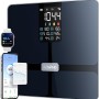 RENPHO Elis 1 Bilancia Pesapersone, Professionale Bilancia Impedenziometrica Bluetooth Bilancia Pesa Persona Digitale con App - Misura Peso Corporeo, Massa Grassa, BMI, Massa Muscolare, Marmo - 280mm/11" Nero-VA