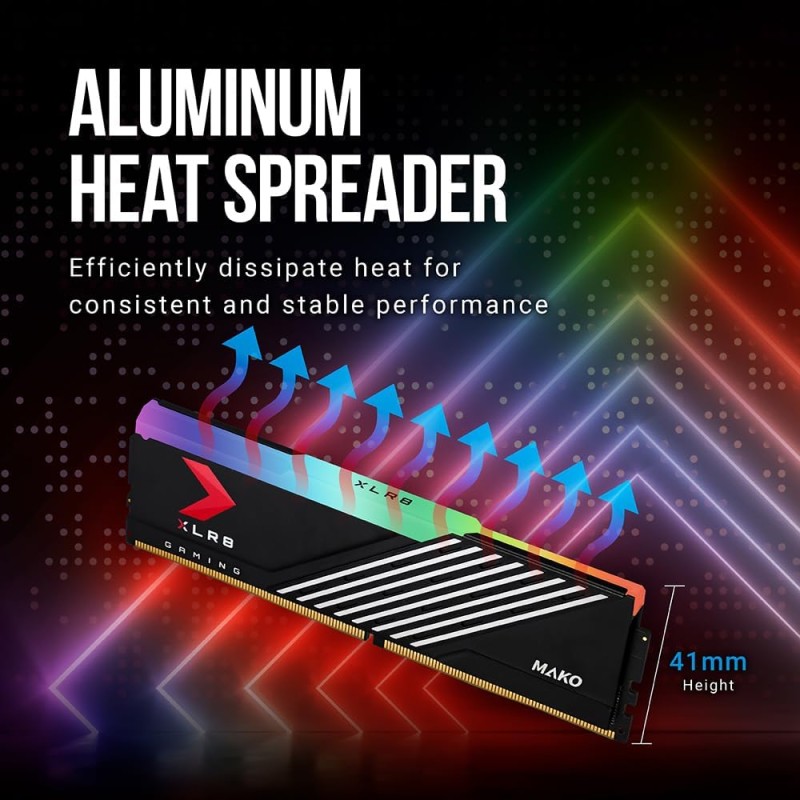 PNY XLR8 Gaming EPIC-X RGB™ 32GB (2x16GB) DDR5 6000MHz (PC5-48000) CL40 1.3V Desktop Memory Kit (MD32GK2D5600040MXRGB) - 32 Gb