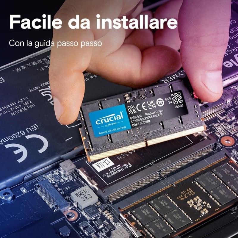 Crucial RAM 48GB Kit (2x24GB) DDR5 5600MHz (o 5200MHz o 4800MHz) Memoria per computer Portatili CT2K24G56C46S5 - 48GB Kit (2x24GB) Crucial RAM 48GB Kit (2x24GB) DDR5 5600MHz (o 5200MHz o 4800MHz) Memoria per computer Portatili CT2K24G56C46S5 - 48GB Kit (2x24GB)