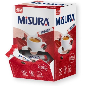 Misura Dolcificante in Bustine, Dolcificante Senza Glutine, Senza Aspartame, 2 Calorie Per Bustina, Pratica Confezione per Bar, Ristoranti e Uffici, 450 Bustine