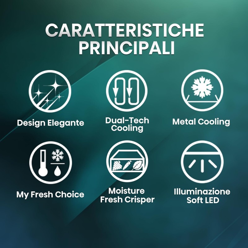 Hisense MQ79452FE Frigorifero Americano Quattro Porte, Total No Frost, Grande capacità 454 Litri, Nero, Illuminazione Sof LED, Dimensioni cm 70,6 P x 79,4 L x 181,7 H - 454 litri Black Inox