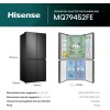 Hisense MQ79452FE Frigorifero Americano Quattro Porte, Total No Frost, Grande capacità 454 Litri, Nero, Illuminazione Sof LED, Dimensioni cm 70,6 P x 79,4 L x 181,7 H - 454 litri Black Inox