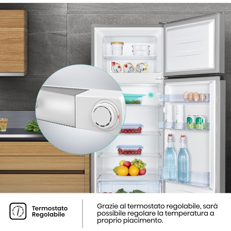 Hisense MTM55205SE Frigorifero Doppia Porta a Libera Installazione Modello 2022, 206 L, Silver, 143.4 x‎ 54.2 x 55 cm - 206 Litri Grigio