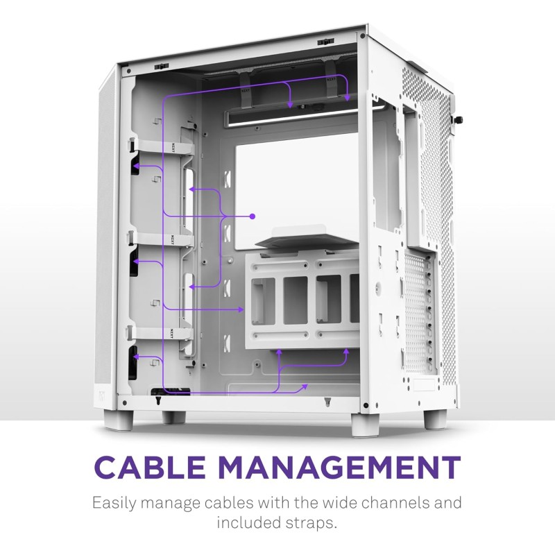 NZXT H6 Flow, CC-H61FW-01, Case Mid-Tower Compatto a Doppia Camera con Flusso d'Aria, Pannelli in Vetro Panoramico, Flusso d'Aria ad Alte Prestazioni, Include 3 Ventole da 120 mm, Bianco - Bianco NZXT H6 Flow, CC-H61FW-01, Case Mid-Tower Compatto a Doppia Camera con Flusso d'Aria, Pannelli in Vetro Panoramico, Flusso d'Aria ad Alte Prestazioni, Include 3 Ventole da 120 mm, Bianco - Bianco