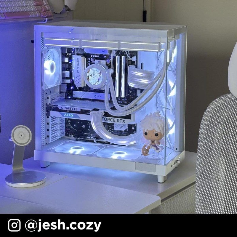 NZXT H6 Flow, CC-H61FW-01, Case Mid-Tower Compatto a Doppia Camera con Flusso d'Aria, Pannelli in Vetro Panoramico, Flusso d'Aria ad Alte Prestazioni, Include 3 Ventole da 120 mm, Bianco - Bianco NZXT H6 Flow, CC-H61FW-01, Case Mid-Tower Compatto a Doppia Camera con Flusso d'Aria, Pannelli in Vetro Panoramico, Flusso d'Aria ad Alte Prestazioni, Include 3 Ventole da 120 mm, Bianco - Bianco
