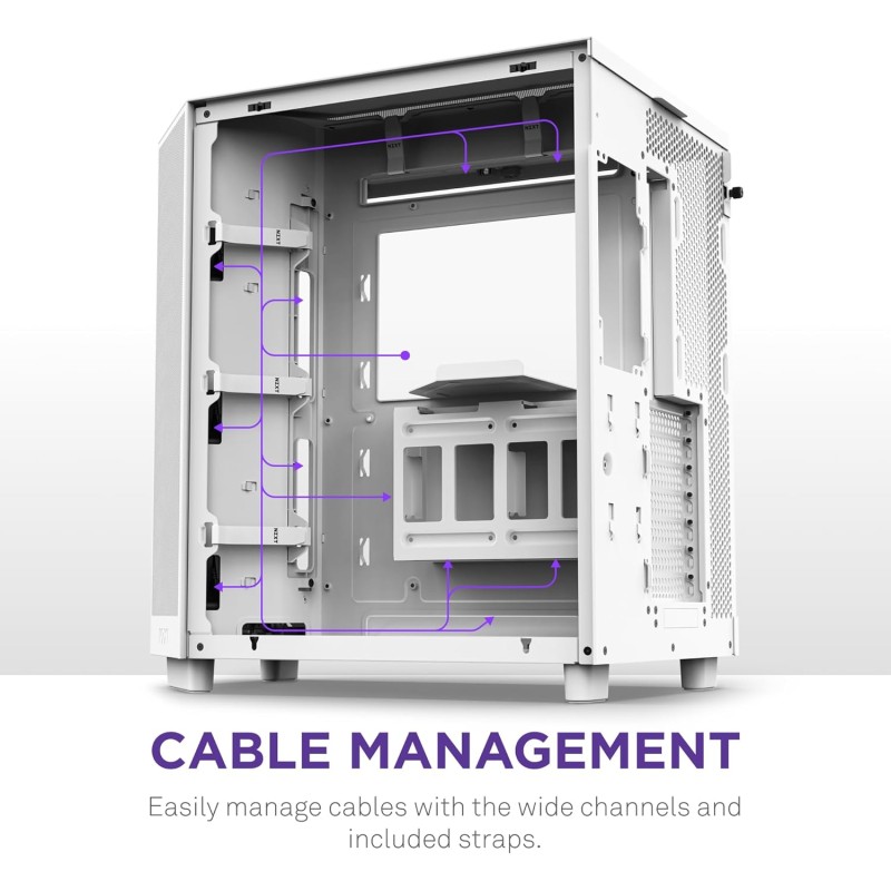 NZXT H6 Flow RGB, CC-H61FW-R1, Case Mid-Tower Compatto a Doppia Camera con Flusso d'Aria, Include 3 Ventole RGB da 120 mm, Pannelli in Vetro Panoramico, Flusso d'Aria ad Alte Prestazioni, Bianco - Bianco NZXT H6 Flow RGB, CC-H61FW-R1, Case Mid-Tower Compatto a Doppia Camera con Flusso d'Aria, Include 3 Ventole RGB da 120 mm, Pannelli in Vetro Panoramico, Flusso d'Aria ad Alte Prestazioni, Bianco - Bianco
