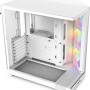 NZXT H6 Flow RGB, CC-H61FW-R1, Case Mid-Tower Compatto a Doppia Camera con Flusso d'Aria, Include 3 Ventole RGB da 120 mm, Pannelli in Vetro Panoramico, Flusso d'Aria ad Alte Prestazioni, Bianco - Bianco
