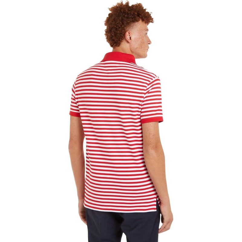 Tommy Hilfiger Uomo Maglietta Polo Maniche Corte 1985 Slim Fit - S Rosso (Primary Red/White) Tommy Hilfiger Uomo Maglietta Polo Maniche Corte 1985 Slim Fit - S Rosso (Primary Red/White)