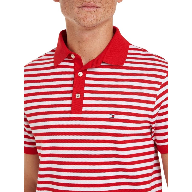 Tommy Hilfiger Uomo Maglietta Polo Maniche Corte 1985 Slim Fit - M Rosso (Primary Red/White) Tommy Hilfiger Uomo Maglietta Polo Maniche Corte 1985 Slim Fit - M Rosso (Primary Red/White)