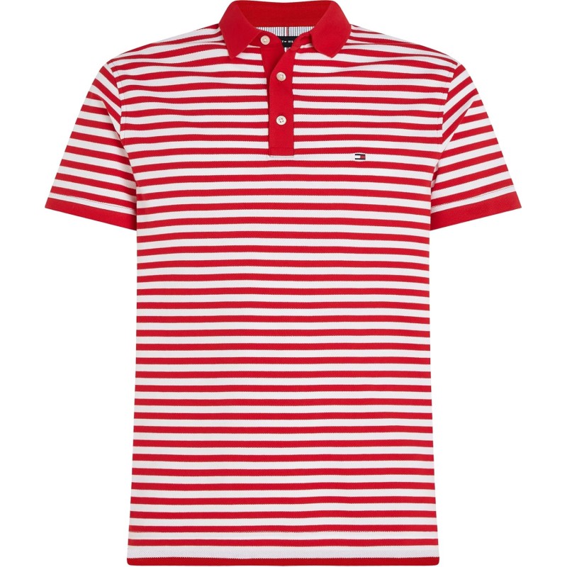 Tommy Hilfiger Uomo Maglietta Polo Maniche Corte 1985 Slim Fit - L Rosso (Primary Red/White) Tommy Hilfiger Uomo Maglietta Polo Maniche Corte 1985 Slim Fit - L Rosso (Primary Red/White)