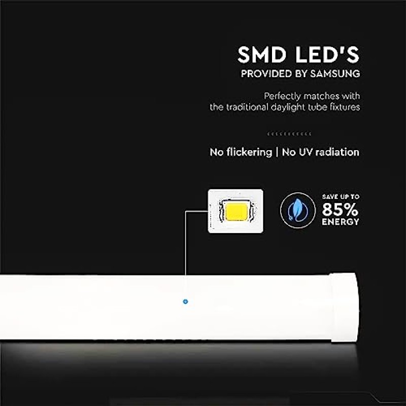V-TAC Plafoniera LED Lineare da Soffitto 30 CM - 10W - Chip Samsung - Lampada Rettangolare 1200 Lumen - IP20 per Parete, Garage, Negozio - Tubo LED - Luce 3000k Bianca Calda - 30 CM