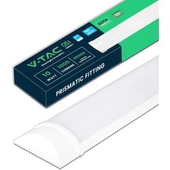 V-TAC Plafoniera LED Lineare da Soffitto 30 CM - 10W - Chip Samsung - Lampada Rettangolare 1200 Lumen - IP20 per Parete, Garage, Negozio - Tubo LED - Luce 3000k Bianca Calda - 30 CM