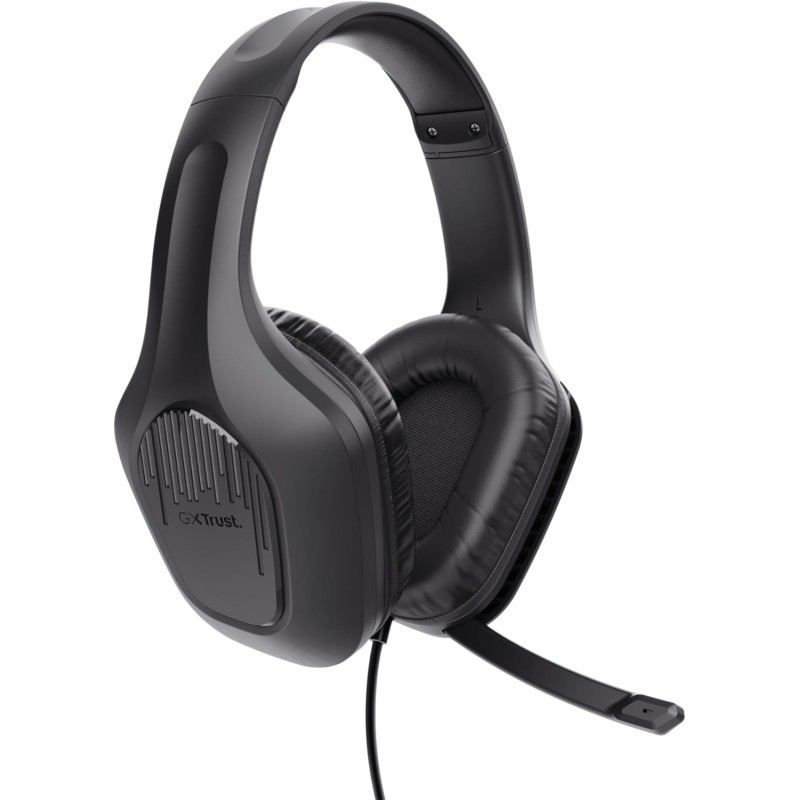 Trust Gaming GXT 415 Zirox Cuffie Gaming Leggere con Driver da 50 mm per PC, Xbox, PS4, PS5, Switch, Mobile, Jack Audio 3.5 mm, Cavo 2m, Cuffie con Microfono Over-Ear - Nero - Nero