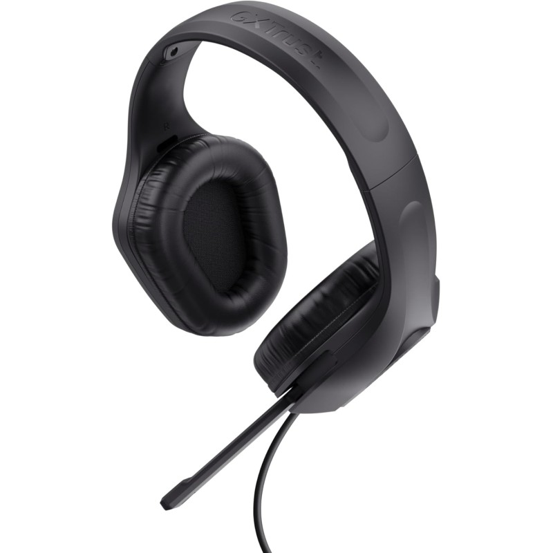 Trust Gaming GXT 415 Zirox Cuffie Gaming Leggere con Driver da 50 mm per PC, Xbox, PS4, PS5, Switch, Mobile, Jack Audio 3.5 mm, Cavo 2m, Cuffie con Microfono Over-Ear - Nero - Nero