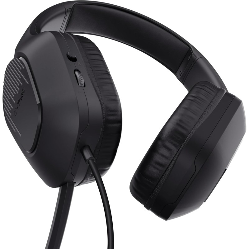 Trust Gaming GXT 415 Zirox Cuffie Gaming Leggere con Driver da 50 mm per PC, Xbox, PS4, PS5, Switch, Mobile, Jack Audio 3.5 mm, Cavo 2m, Cuffie con Microfono Over-Ear - Nero - Nero