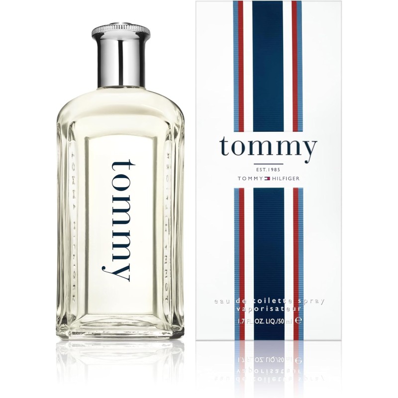 Tommy Hilfiger – Eau de Toilette Tommy 50 ml – Profumo Uomo – Fragranza Fougère – Note Agrumate e Fruttate – Flacone in Vetro Trasparente - 50 ml (Confezione da 1)