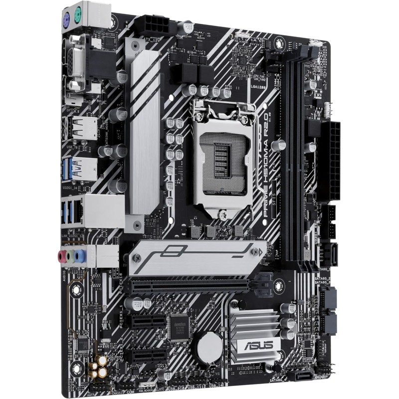ASUS PRIME H510M-A R2.0 Scheda madre Intel Micro ATX, DDR4 LGA 1200, 4 SATA 6Gb/s, slot M.2, Ethernet Realtek, DisplayPort, HDMI, USB 3.2 Gen 2 e Type-C, Aura Sync