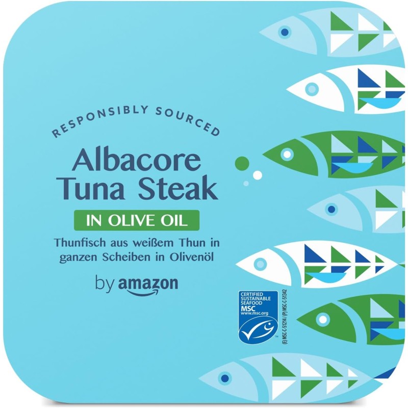 by Amazon MSC Tonno Bianco Intero All'olio D'oliva, 4x160g - 160 g (Confezione da 4)