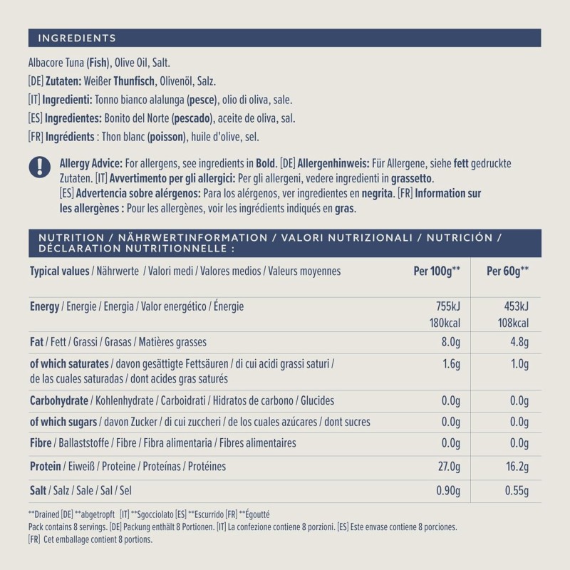 by Amazon MSC Tonno Bianco Intero All'olio D'oliva, 4x160g - 160 g (Confezione da 4)