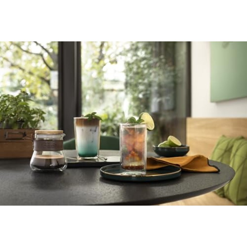 De'Longhi 2 Bicchieri Termici di Vetro a Doppia Parete DLSC325, Vetro Resistente in Borosilicato, Confortevole da Tenere, Senza Condensazione, Lavabile in Lavastoviglie, Capacità 300ml