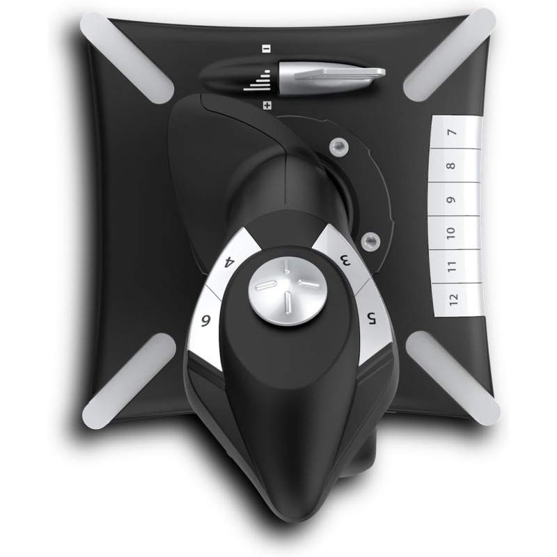 KROM K-FLIGHT - Set di joystick, simulatori di volo, stick per acceleratore/sterzo, modalità di vibrazione interna, impugnatura sintetica, 2 assi, 2 POV, 16 pulsanti, PC, PS4, Xbox One, Nero