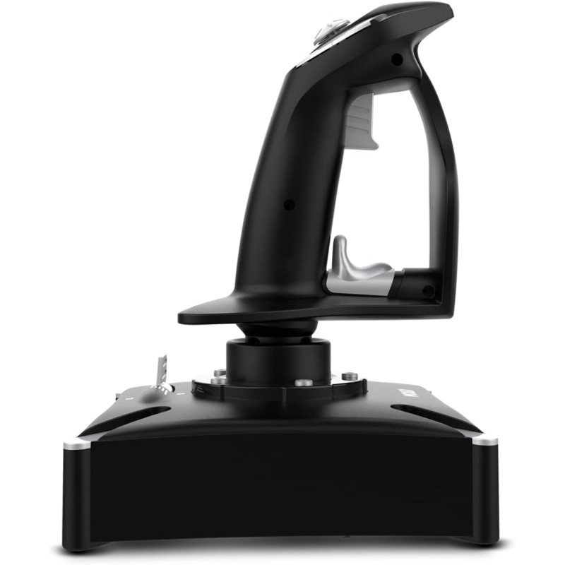 KROM K-FLIGHT - Set di joystick, simulatori di volo, stick per acceleratore/sterzo, modalità di vibrazione interna, impugnatura sintetica, 2 assi, 2 POV, 16 pulsanti, PC, PS4, Xbox One, Nero