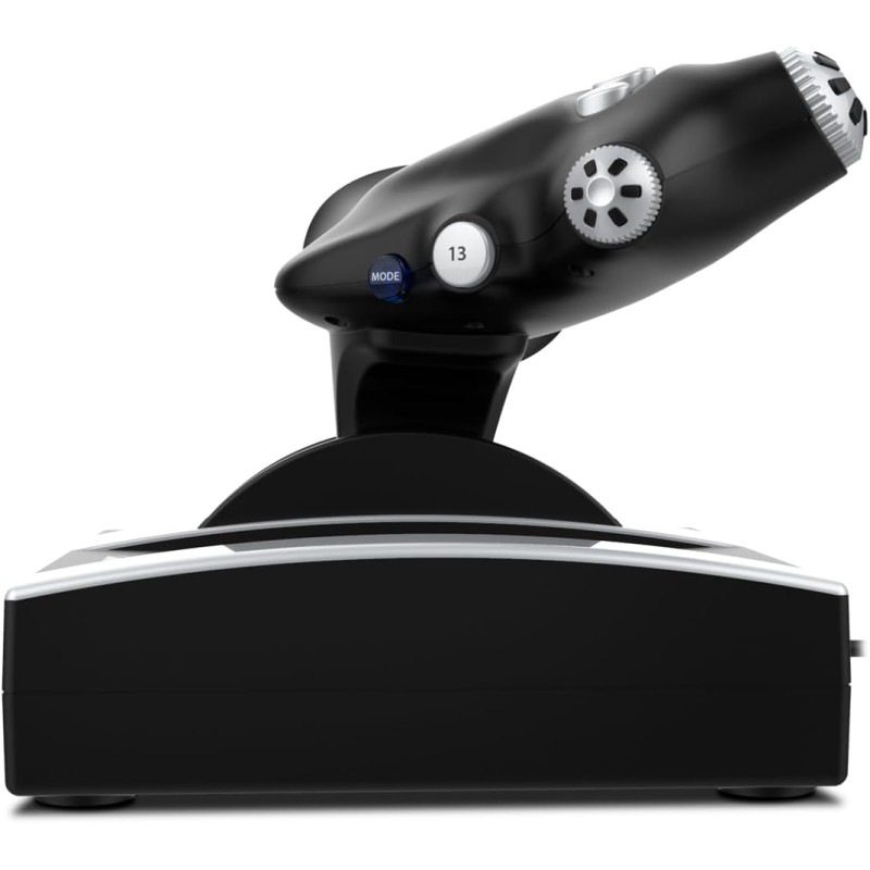 KROM K-FLIGHT - Set di joystick, simulatori di volo, stick per acceleratore/sterzo, modalità di vibrazione interna, impugnatura sintetica, 2 assi, 2 POV, 16 pulsanti, PC, PS4, Xbox One, Nero