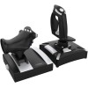 KROM K-FLIGHT - Set di joystick, simulatori di volo, stick per acceleratore/sterzo, modalità di vibrazione interna, impugnatura sintetica, 2 assi, 2 POV, 16 pulsanti, PC, PS4, Xbox One, Nero