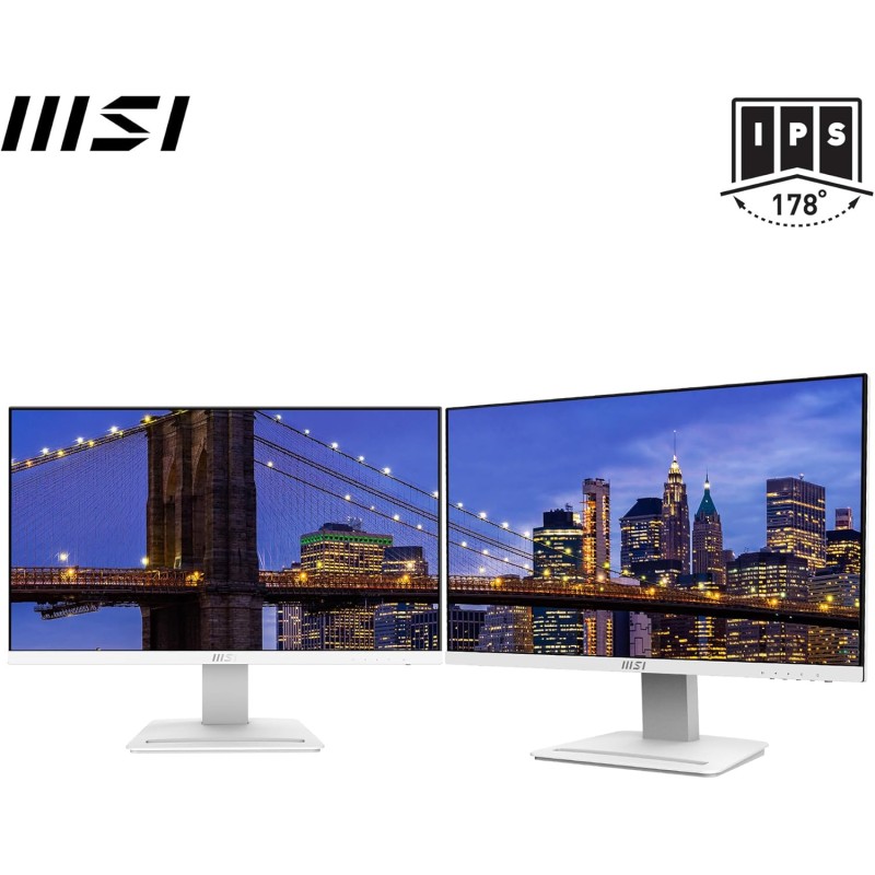 MSI PRO MP243XW Monitor da 23.8" Full HD - Pannello IPS 1920 x 1080, 100 Hz, Schermo eye-friendly, Montabile VESA, Altoparlanti Integrati, Supporto Display Kit, Inclinabile - HDMI 1.4, DP 1.2a - 24" Bianco MSI PRO MP243XW Monitor da 23.8" Full HD - Pannello IPS 1920 x 1080, 100 Hz, Schermo eye-friendly, Montabile VESA, Altoparlanti Integrati, Supporto Display Kit, Inclinabile - HDMI 1.4, DP 1.2a - 24" Bianco