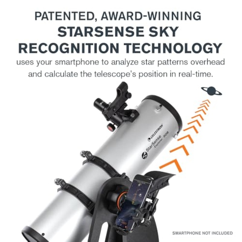 Celestron 22481 StarSense Explorer 130 mm Dobsoniano da tavolo Telescopio compatibile con app per smartphone Funziona con l'app StarSense – Compatibile con iOS/Android Celestron 22481 StarSense Explorer 130 mm Dobsoniano da tavolo Telescopio compatibile con app per smartphone Funziona con l'app StarSense – Compatibile con iOS/Android