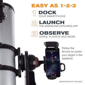 Celestron 22481 StarSense Explorer 130 mm Dobsoniano da tavolo Telescopio compatibile con app per smartphone Funziona con l'app StarSense – Compatibile con iOS/Android