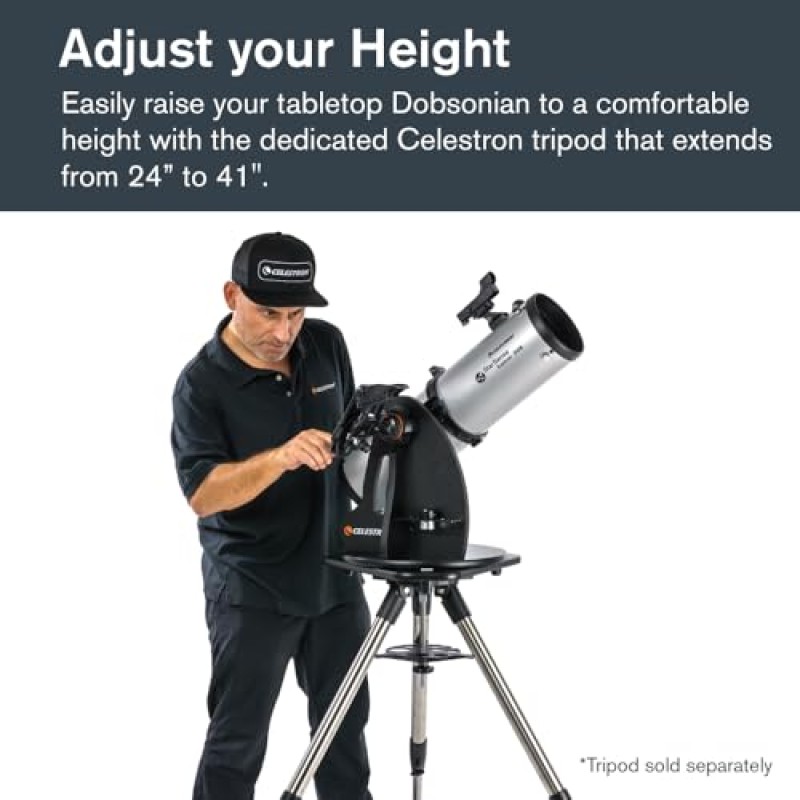 Celestron 22481 StarSense Explorer 130 mm Dobsoniano da tavolo Telescopio compatibile con app per smartphone Funziona con l'app StarSense – Compatibile con iOS/Android Celestron 22481 StarSense Explorer 130 mm Dobsoniano da tavolo Telescopio compatibile con app per smartphone Funziona con l'app StarSense – Compatibile con iOS/Android