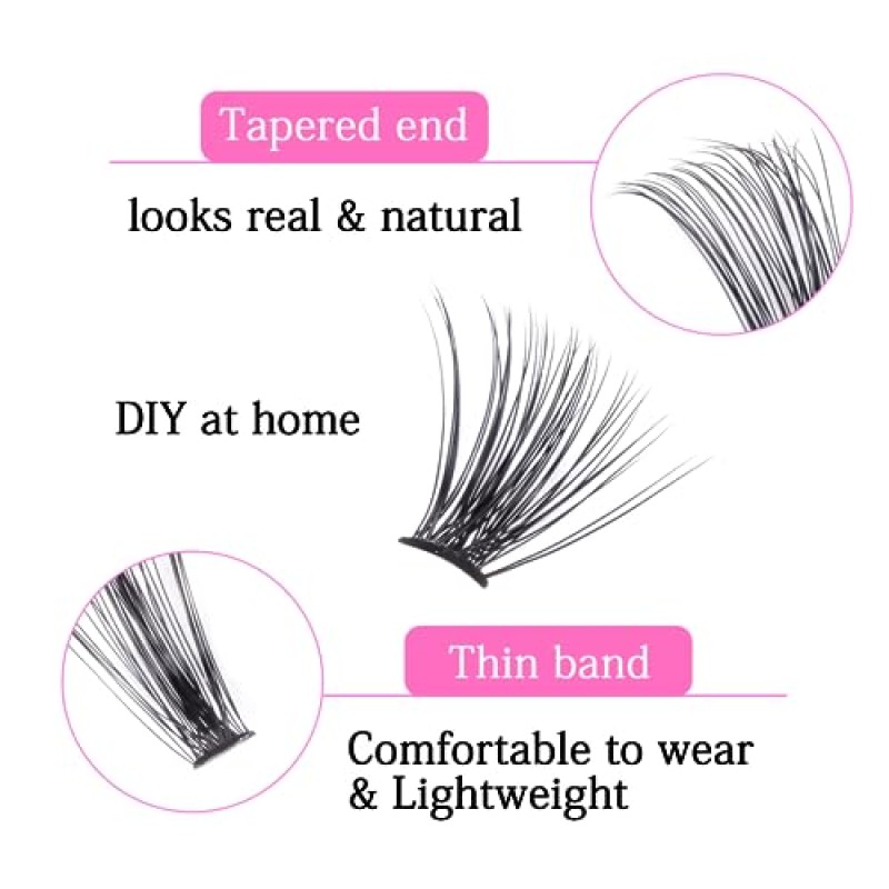 Ciglia Finte Ciuffetti Set, 280 pezzi 9 11 12 13 14 15 16 mm set di ciglia con Pinzetta Extension Ciglia per trucco fai da te lash extensions, Nero - 1 unità (Confezione da 1)