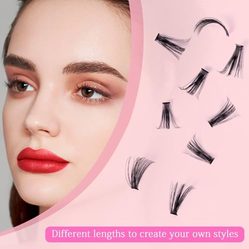 Ciglia Finte Ciuffetti Set, 280 pezzi 9 11 12 13 14 15 16 mm set di ciglia con Pinzetta Extension Ciglia per trucco fai da te lash extensions, Nero - 1 unità (Confezione da 1)