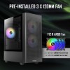 ANTEC NX500M ARGB, Pannello frontale in rete ad alto flusso d'aria, pronto per tipo C 3.2 Gen2, 3 ventole ARGB da 120 mm incluse, pannello laterale in vetro temperato, fino a 6 ventole, supporto - NX500M ARGB