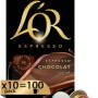 L'Or - Capsule Caffè Espresso Chocolat - 100 Capsule in Alluminio - Intensità 8 - Compatibili con Macchine Nespresso®* original - 10 Pacchetti da 10 Capsule (Totale 100 Capsule) - 10 unità (Confezione da 10)