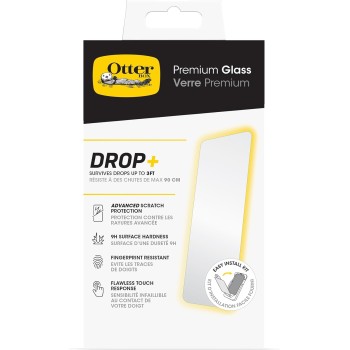 OtterBox Pellicola protettiva in Vetro temperato Premium per iPhone 15 Pro Max con trattamento antimicrobico, Protezione a rotture avanzata, graffi e cadute da 0.9m - iPhone 15 Pro Max