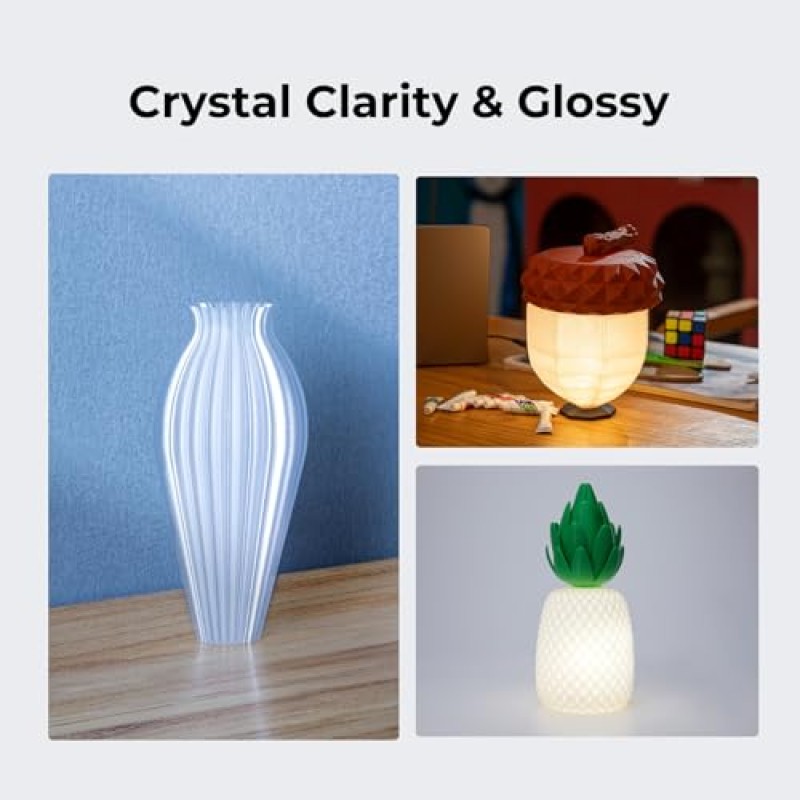 Creality Filamento PETG 1.75mm, Eccellente Flessibilità e Durata, Precisione Dimensionale +/- 0.03mm, 1kg (2,2 libbre) per Stampanti 3D, PETG Grigio - 1KG Grigio Creality Filamento PETG 1.75mm, Eccellente Flessibilità e Durata, Precisione Dimensionale +/- 0.03mm, 1kg (2,2 libbre) per Stampanti 3D, PETG Grigio - 1KG Grigio