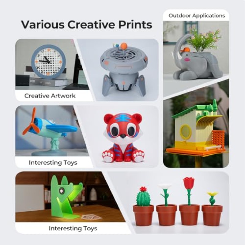 Creality Filamento PETG 1.75mm, Eccellente Flessibilità e Durata, Precisione Dimensionale +/- 0.03mm, 1kg (2,2 libbre) per Stampanti 3D, PETG Grigio - 1KG Grigio Creality Filamento PETG 1.75mm, Eccellente Flessibilità e Durata, Precisione Dimensionale +/- 0.03mm, 1kg (2,2 libbre) per Stampanti 3D, PETG Grigio - 1KG Grigio