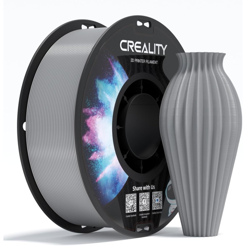 Creality Filamento PETG 1.75mm, Eccellente Flessibilità e Durata, Precisione Dimensionale +/- 0.03mm, 1kg (2,2 libbre) per Stampanti 3D, PETG Grigio - 1KG Grigio Creality Filamento PETG 1.75mm, Eccellente Flessibilità e Durata, Precisione Dimensionale +/- 0.03mm, 1kg (2,2 libbre) per Stampanti 3D, PETG Grigio - 1KG Grigio
