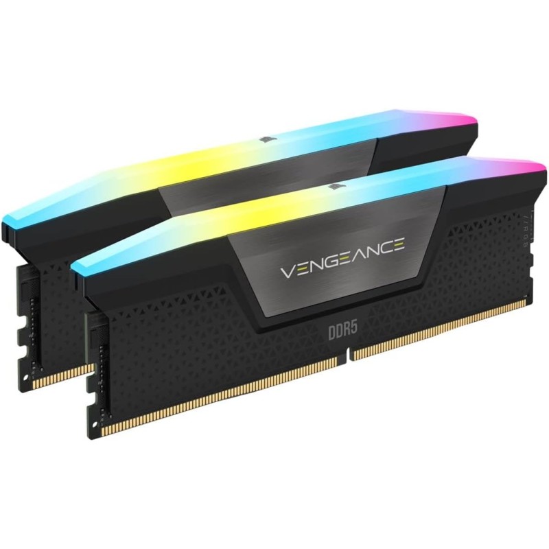 CORSAIR VENGEANCE RGB DDR5 RAM 48GB (2x24GB) 7200MHz CL36 Intel XMP Memoria Per Computer Compatibile iCUE - Nero (CMH48GX5M2B7200C36) - 48GB (2x24GB)