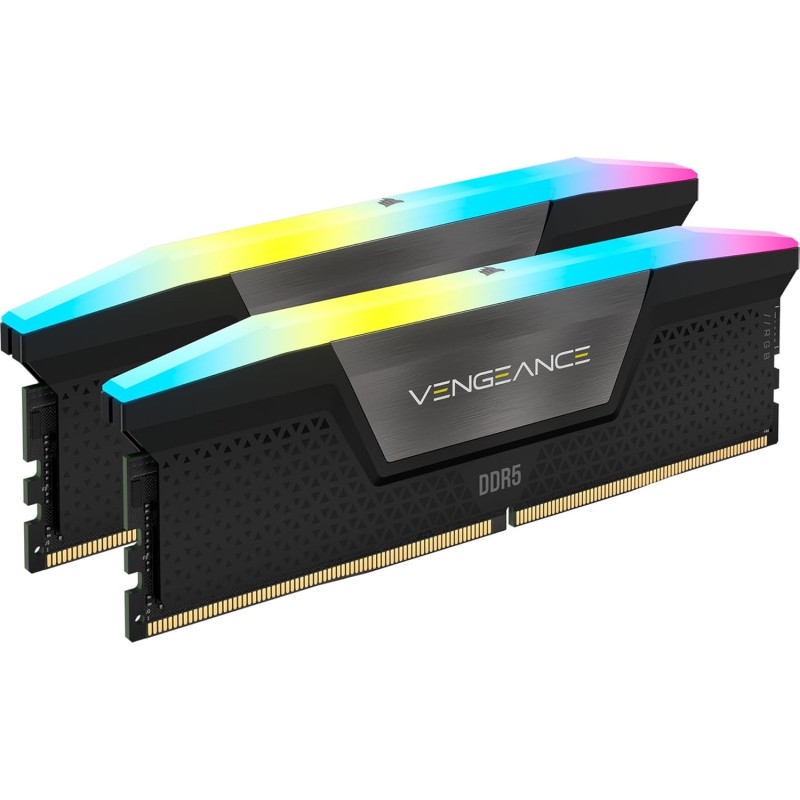 CORSAIR VENGEANCE RGB DDR5 RAM 48GB (2x24GB) 7200MHz CL36 Intel XMP Memoria Per Computer Compatibile iCUE - Nero (CMH48GX5M2B7200C36) - 48GB (2x24GB)