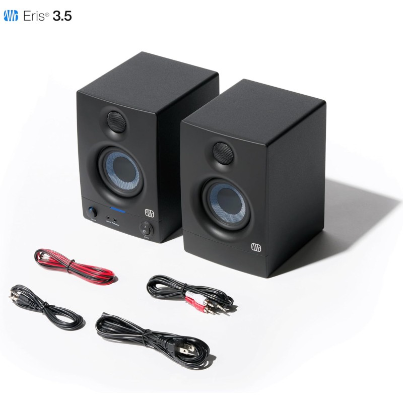 PreSonus Eris 3.5 Gen 2, Altoparlanti Attivi da Scrivania 3.5" per Multimedia, Gaming, Produzione Musicale di Qualità Studio, Potenza 50 W, Nero - 3.5" PreSonus Eris 3.5 Gen 2, Altoparlanti Attivi da Scrivania 3.5" per Multimedia, Gaming, Produzione Musicale di Qualità Studio, Potenza 50 W, Nero - 3.5"