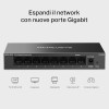 TP-Link Mercusys MS108GS Switch Ethernet 8 Porte Gigabit, Sdoppiatore Ethernet, Switch Gigabit per la Casa e l'Ufficio, Plug e Play, Montaggio Desktop, Cassa in Metallo, Durevole e Silenzioso