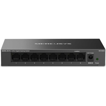 TP-Link Mercusys MS108GS Switch Ethernet 8 Porte Gigabit, Sdoppiatore Ethernet, Switch Gigabit per la Casa e l'Ufficio, Plug e Play, Montaggio Desktop, Cassa in Metallo, Durevole e Silenzioso