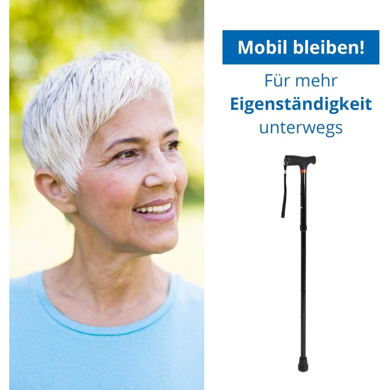 Weinberger Bastone da passeggio telescopico stabile, pieghevole, regolabile in altezza, antiscivolo, confortevole, solo 420 grammi, max. 136 kg, bastone da passeggio da viaggio, 48748, nero Weinberger Bastone da passeggio telescopico stabile, pieghevole, regolabile in altezza, antiscivolo, confortevole, solo 420 grammi, max. 136 kg, bastone da passeggio da viaggio, 48748, nero